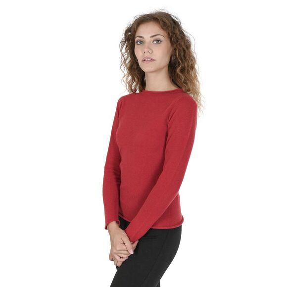 Crown of Edinburgh Cashmere Cashmere Sweater Long Sleeve Pullover Women Red - Picture 4 of 7